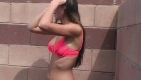 Hot Gina Photoshoot strip off showing perfect Ass and tits