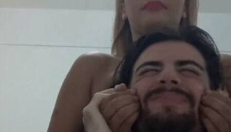 Miss Blondie forever marks the face with her claws