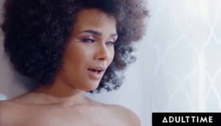 ADULT TIME - Ebony Bombshells Scarlit Scandal & Alina Ali CUM SWAP Perv's Load! WILD THREESOME!