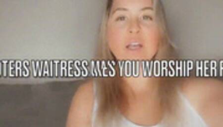 HOOTERS WAITRESS MAKES YOU WORSHIP FEET