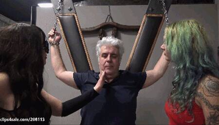 MISTRESS AMBRA & LILLI BAYLE - BRUTAL face slapping, hand worship