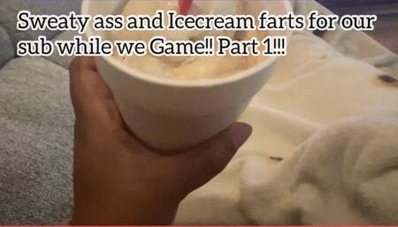 Ebony Couple Enjoys a sweaty fart sniffing session with their SUB while gaming