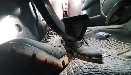 Under Pedal Driving Mazda in Black Timberland Boots WMV