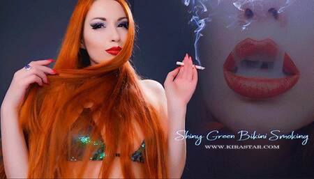Shiny Green Bikini Smoking FHD