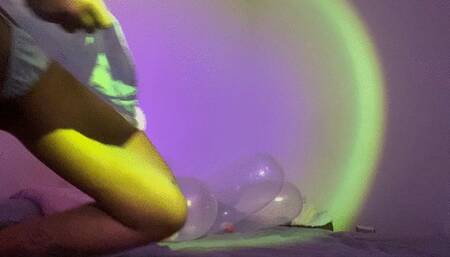 Naughty easter bunny pops condoms and masturbate