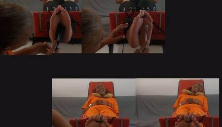 Full video Bety and Adriana Tickling the soles, inmate and security guard
