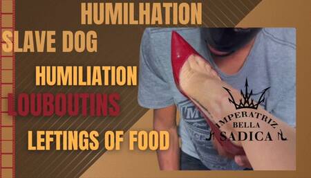 Pet play cleaning red soles Louboutin and eating MY remains