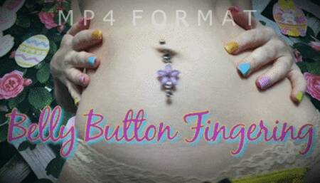 Purple Flower Dangle Ring Belly Button Fingering (HD) MP4
