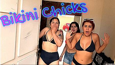 Three Bikini Girls In Tape Bondage (mp4)