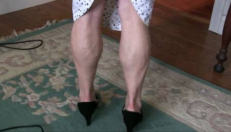 Pink Fox, granny housedress, muscley calves, the crushing