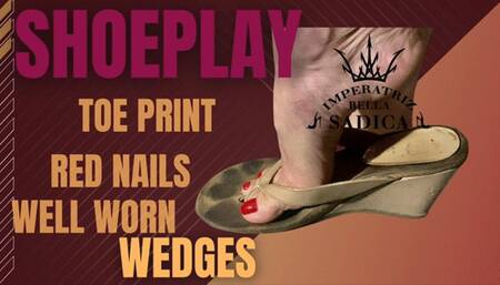 Toe prints on MY wedges