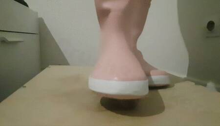 Cock Crush Cum with cute Aigle Boots HD