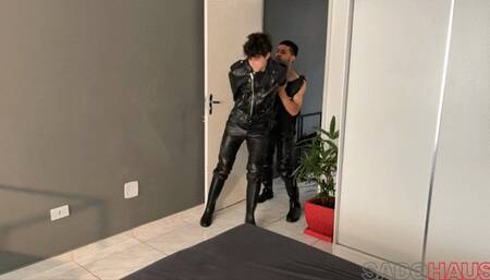 Evil Cop Arrests Leather Slut Boy To Fuck Him