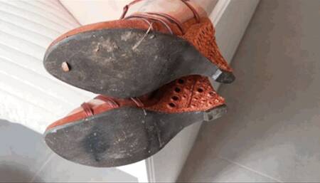 CC - Dirt dream, red wedge shoes