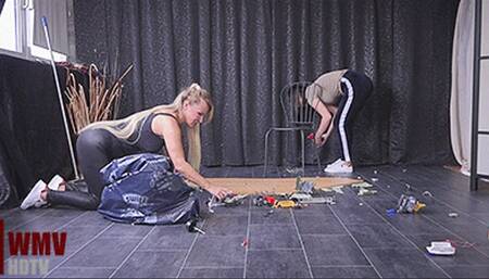 Cleaning After Crush (HDTVWMV) – Lady Olga and Lady Kat