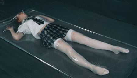 New school uniforms in a vacuum bed