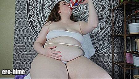 Fatter for YOU (cream chug and feedee role play)