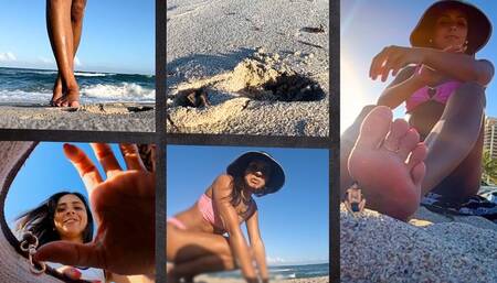 A day at the beach with my tiny little person - Giantess Enola - 4K