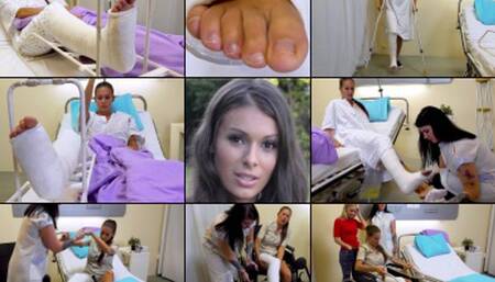 Lia LLC Getting Our of The Hospital with Crutches and Wheelchair (in HD 1920X1080)