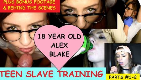 Teen Slave Training Parts #1-2 plus behind the scenes & bonus footage Alex Blake sensual blowjob dirty talk