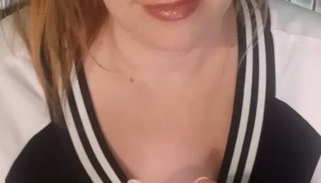 sit back and watch me smoke for you in a cute dress