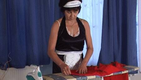 Mature Maid (62years) ironing