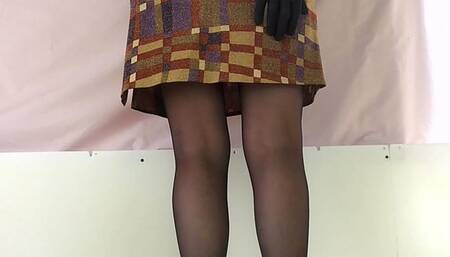 Black patent ankle boots with golden chain sensual CBT- vertical view