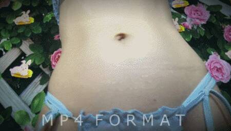 Blue Flower Dangle Ring Belly Button Fingering (HD) MP4