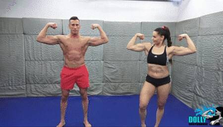 Dolly vs Parker competetive wrestling