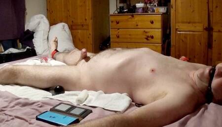 Ballbusting,Edged,Polishing and Post Orgasm Torment- Cam 1 part 1-BBW domination,BBW bondage,man in bondage,male bondage,amateur,tied to bed,spreadeagled,naked man tied up,bed bound,handjob,tickling,ballbusting,edging,CBT,bound and gagged man,