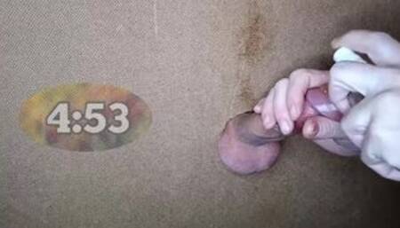 Torturing his dick with a handjob for 10 minutes