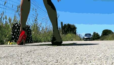 Lonely stuck shoe on the road AVI(1280X720)FHD