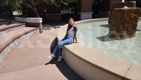 Nikes and Jeans in the Fountain