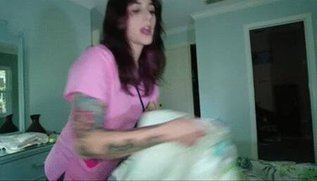 INEEDAMOMMY Nice Nurse Mia Hope wet diaper change and cum