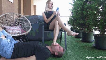 GLORIA - This is how I like the foot massage - OUTDOOR foot domination, face crushing under feet
