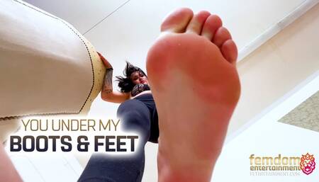 I will crush you now under my dirty boots and my bare feet ( Giantess Feet with Lady JoJo ) - FULLHD MP4