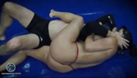 BWS - Megan vs Black Grappler, The Rematch (oilwrestling), wrestling challenge part 2, 1080HD, mp4