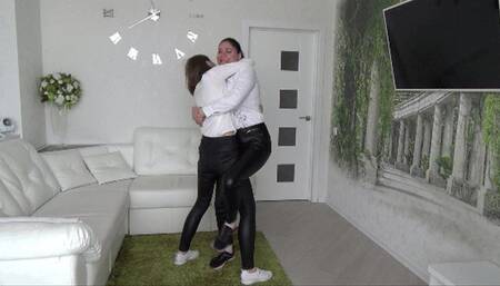 WRESELING IN T-SHIRTS AND LEATHER PANTS