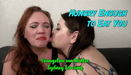 Hungry Enough To Eat You ft Evangeline von Winter - A same size vore scene featuring female domination, face licking, and cannigirls - 720 WMV