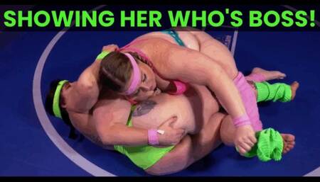 Showing Her Who's Boss: Fantasy Wrestling - A female fighting scene featuring: BBW, bratty girls, and lezdom