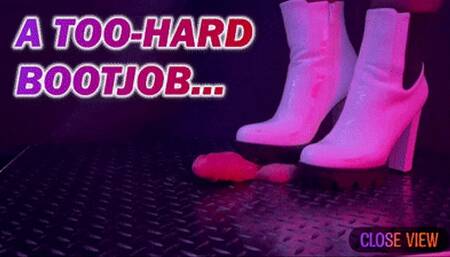 A Too-Hard Bootjob in White Ankle Tank Boots with TamyStarly - (Close Version) - Ballbusting, CBT, Heeljob, Femdom, Shoejob, Ball Stomping, Foot Fetish Domination, Footjob, Cock Board, Crush, Trampling