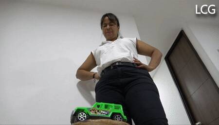 Guest Demolishes Green Jeep