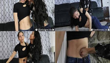 I Know Your Weakness: Agent Sahrye exposes Cali's fragile stomach by delivering a one sided belly punch beatdown (hd)