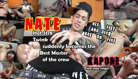 Best Clip Series - Nate and Kapone straight guys using gay foot slave as fleshlight