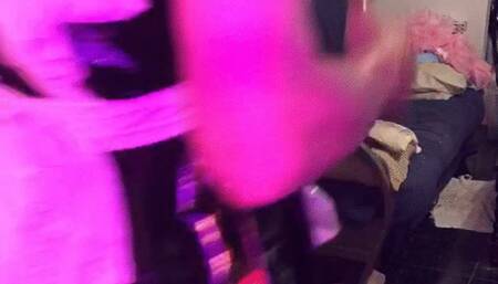 Sissy Slut Ashley Jolene in my PVC French Maid Outfit and Xtra Small Chastity Cage