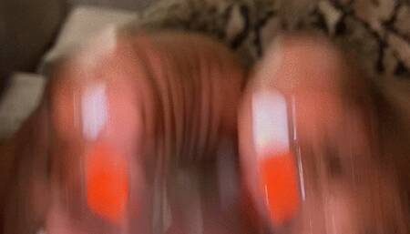 REVERSE FOOT JOB ON CURVED BBC WITH ORANGE SWIRL PEDI IN CHARLOTTE NC