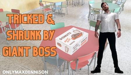Tricked and Shrunk by giant boss