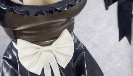 Latex hood rubber dress