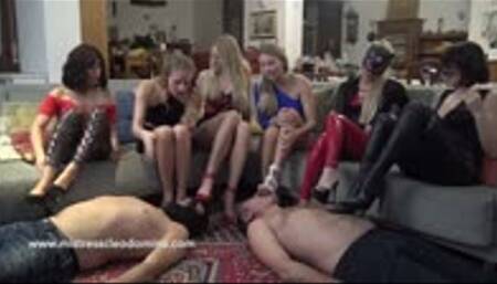 Cleo Domina- Sole lickers for 6 Misses with high heels-MOBILE VERSION