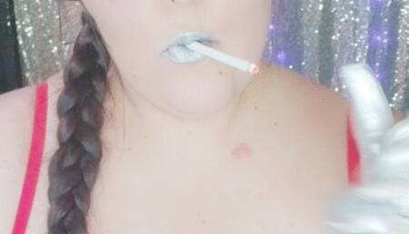 Silver Lips Silver Glove smoking JOI